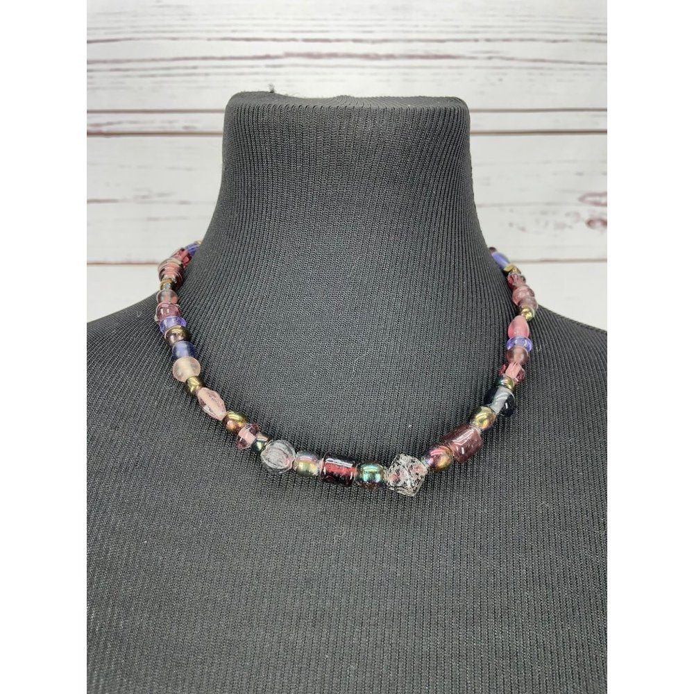 Handmade Vintage Plum‎ Purple Tourmaline Strung Fashion Necklace Choker